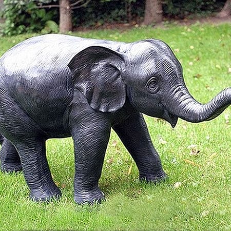 Hollow Cast Bronze Elephant : Baby Bubbles : Water Feature