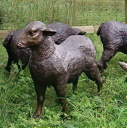 Hollow Cast Bronze Sheep Standing