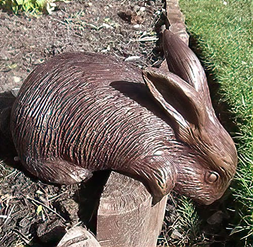 Hollow Cast Bronze Leaning Baby Rabbit : Nosey