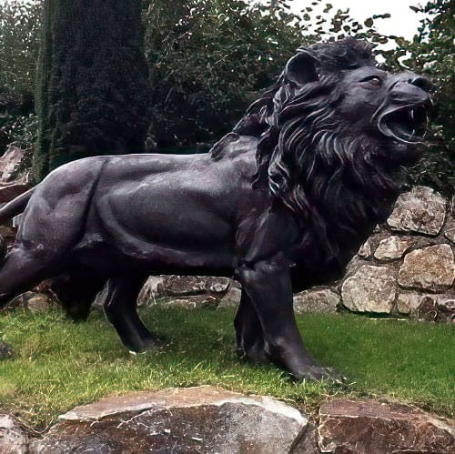 Hollow Cast Bronze Lion : Prowling Male : Simba