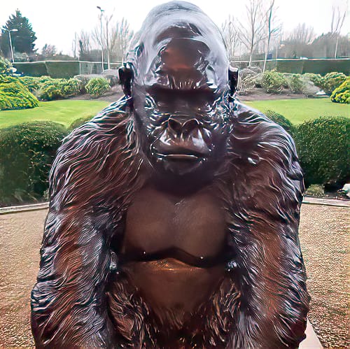 Hollow Cast Bronze Gorilla : Guy the Silverback