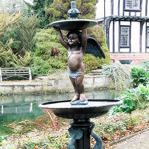 Hollow Cast Bronze Fountain : Cupid Offering