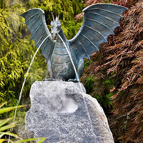 Hollow Cast Bronze : Saphira Dragon Water Feature