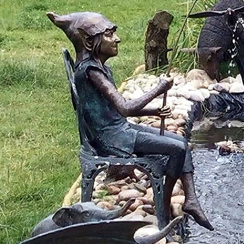 Hollow Cast Bronze Elf : Hadge Senior : Gone Fishing