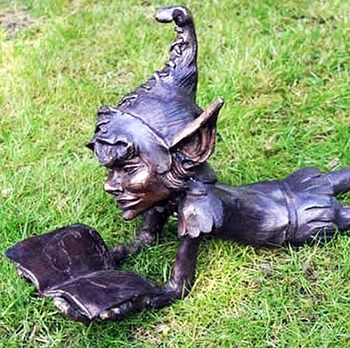 Hollow Cast Bronze Elf : Pippin : Reading a Book