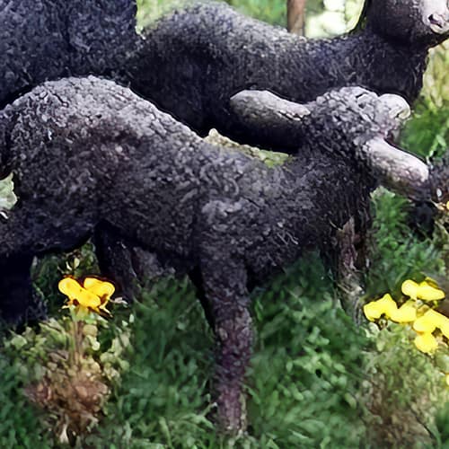 Hollow Cast Bronze Lamb : Suckling