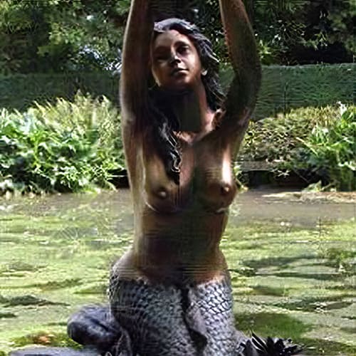 Hollow Cast Bronze Fountain : Mermaid & Lotus Leaf