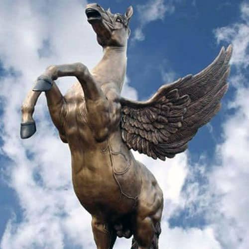 Hollow Cast Bronze Pegasus Winged Horse