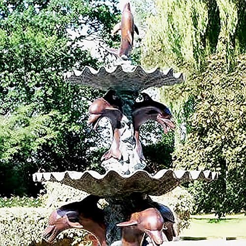 Hollow Cast Bronze Fountain : Seven Leaping Dolphins