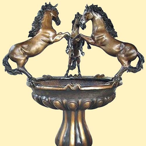 Hollow Cast Bronze Fountain : Three Horses