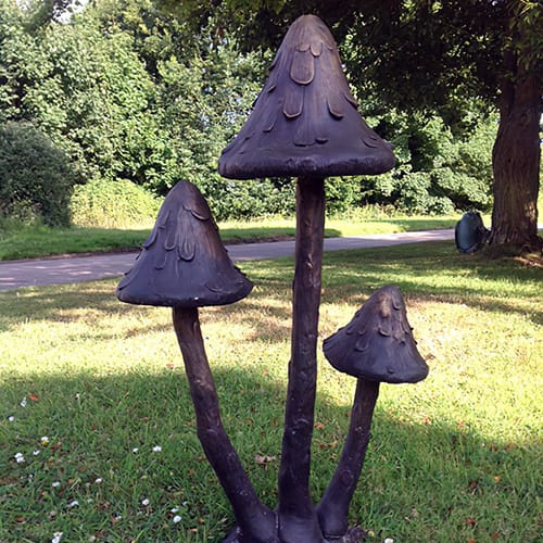 Hollow Cast Bronze Mushroom Fountain : Large : With Light