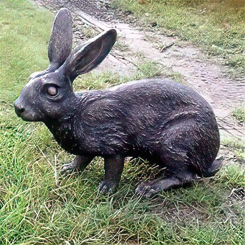 Hollow Cast Bronze Rabbit : Thumper