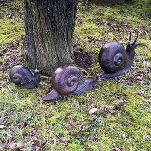 Hollow Cast Bronze Snails : Family of Four