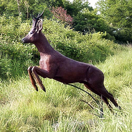 Hollow Cast Bronze Deer : Roe Deer Buck : Leaping