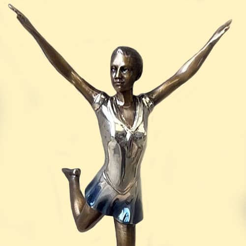 Hollow Cast Bronze Figure : Anna Ballerina on a Marble Base