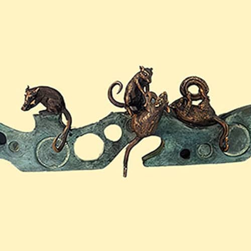 Bronze Mice and Cheese : Hat & Coat Rack