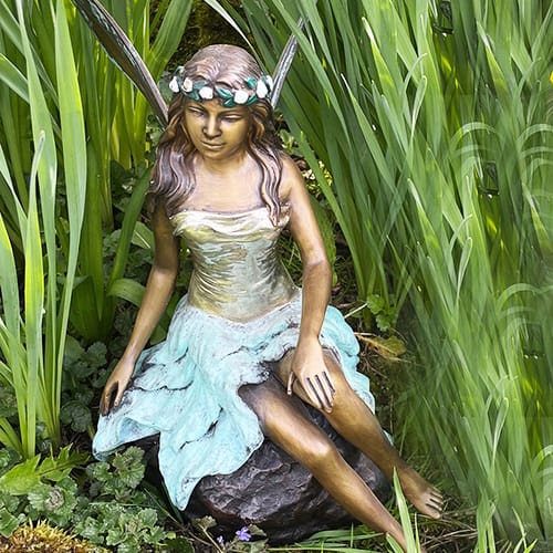 Hollow Cast Bronze Fairy : Alette : Silver Bodice