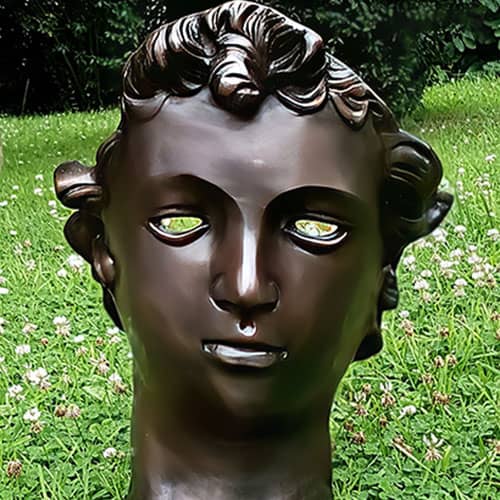 Bronze Escar Art : Grecian Art Mask : Brown