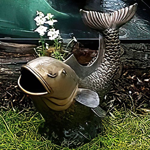 Hollow Cast Bronze Fountain : Koi Carp Filter-Head