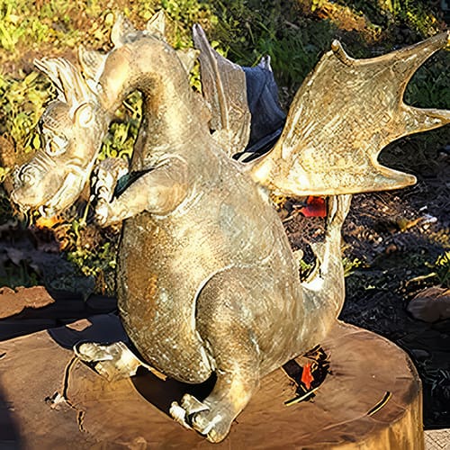 Hollow Cast Bronze : Drusilla Dragon : Water Feature : Gold : Large