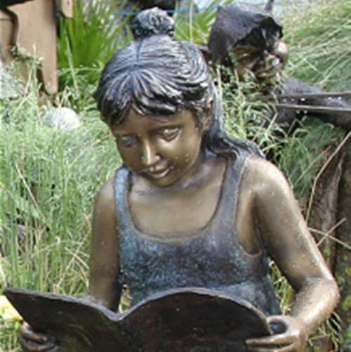 Hollow Cast Bronze Figures : Alice Reading a Book