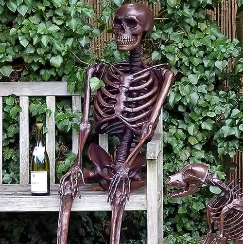 Solid Cast Bronze Figure Figure : Skeleton Man : Old Bones