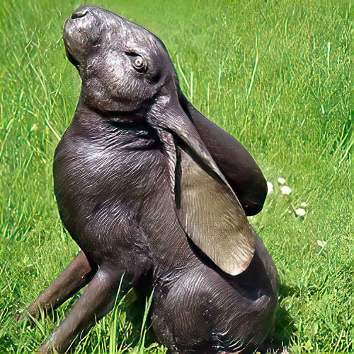 Hollow Cast Bronze Hare : Moon Gazing Hare