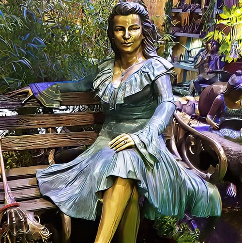 Hollow Cast Bronze Figure : Lady Anne on a Bench-