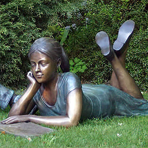 Hollow Cast Bronze Figure : Hannah Reading a Book