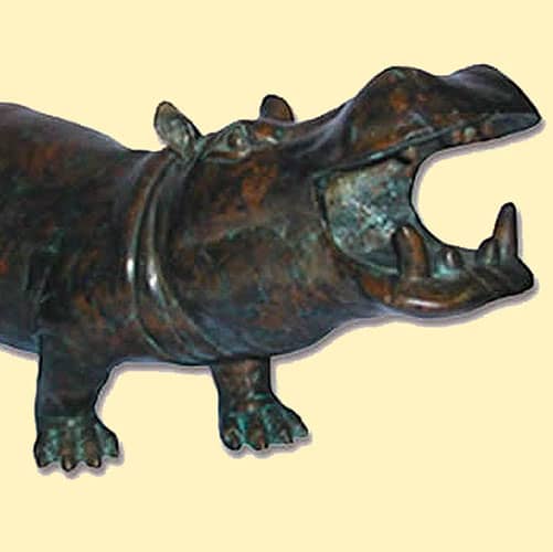 Hollow Cast Bronze Hippo : Harvey Hippopotamus