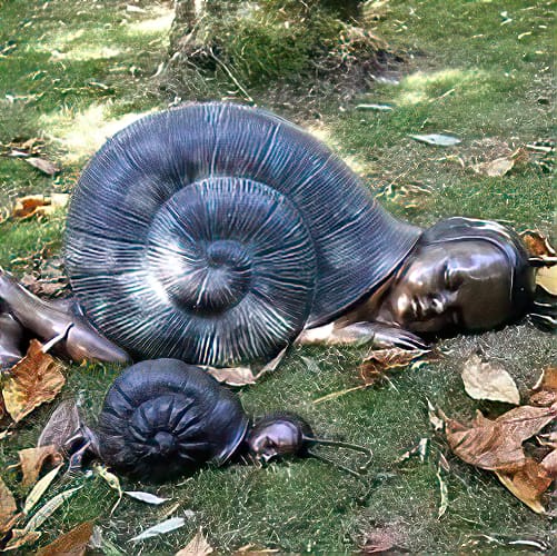Hollow Cast Bronze Snail : Snail Baby Large