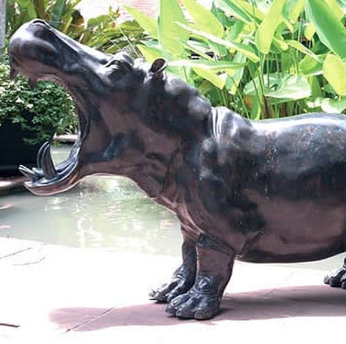 Hollow Cast Bronze Hippo : Henry Hippopotamus