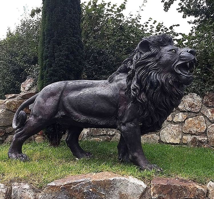 Hollow Cast Bronze Lion : Prowling Male : Simba-1